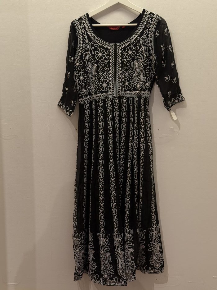 Indian black dress with white embroidery